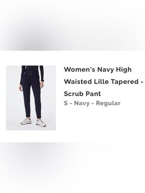 Figs Women's Navy High Waisted Lille Tapered Scrub Pants